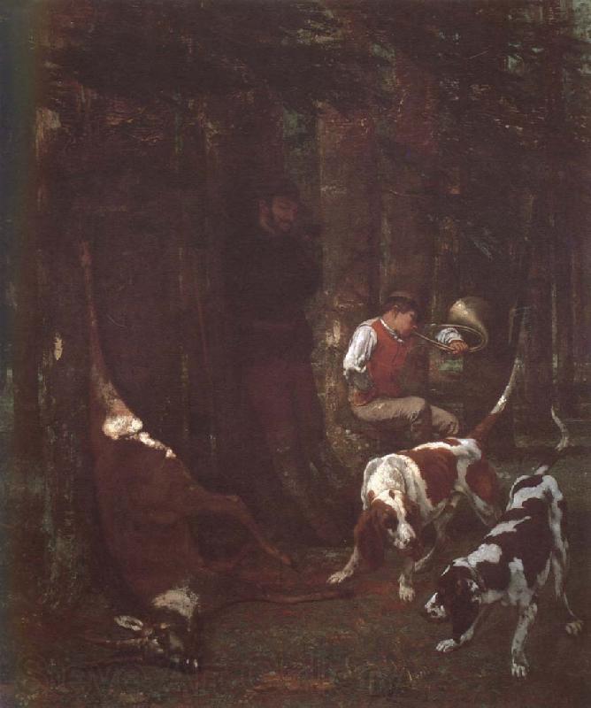 Gustave Courbet Gundog and deer